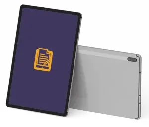 Tablet with add notes icon