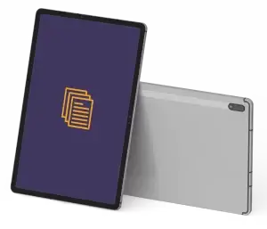 Tablet with notes icon