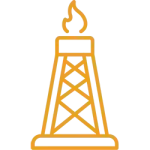Oil burning tower illustration