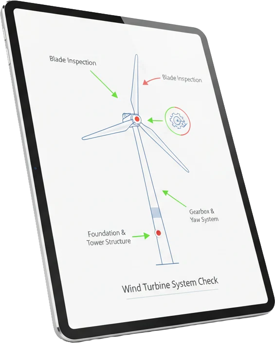 wind turbine inspection example tablet field eagle