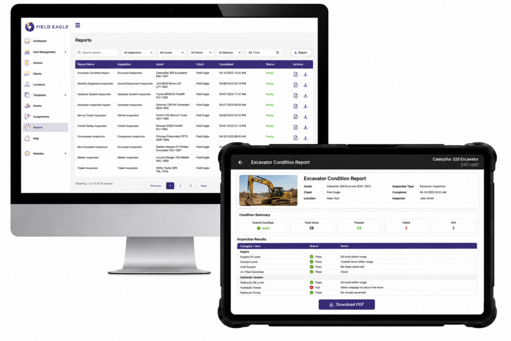 Inspection management reports