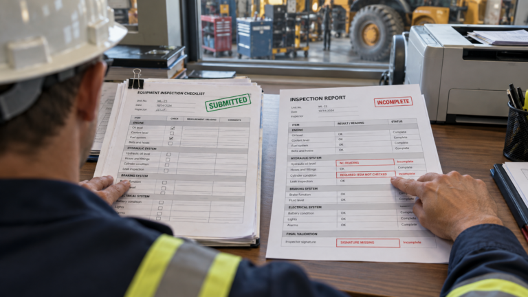 Incomplete inspection reports